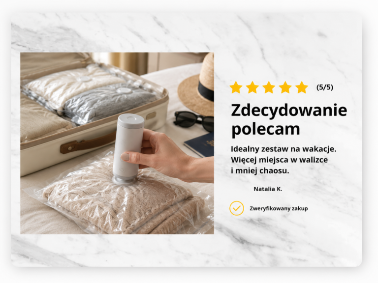 Opinia klientki o workach próżniowych Rovento: zdecydowanie polecam, więcej miejsca w walizce