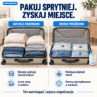 Porównanie objętości ubrań luzem i w worku próżniowym