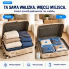 Walizka przed i po spakowaniu ubrań w worki próżniowe