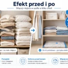 Efekt przed i po: więcej miejsca w szafie dzięki workom próżniowym