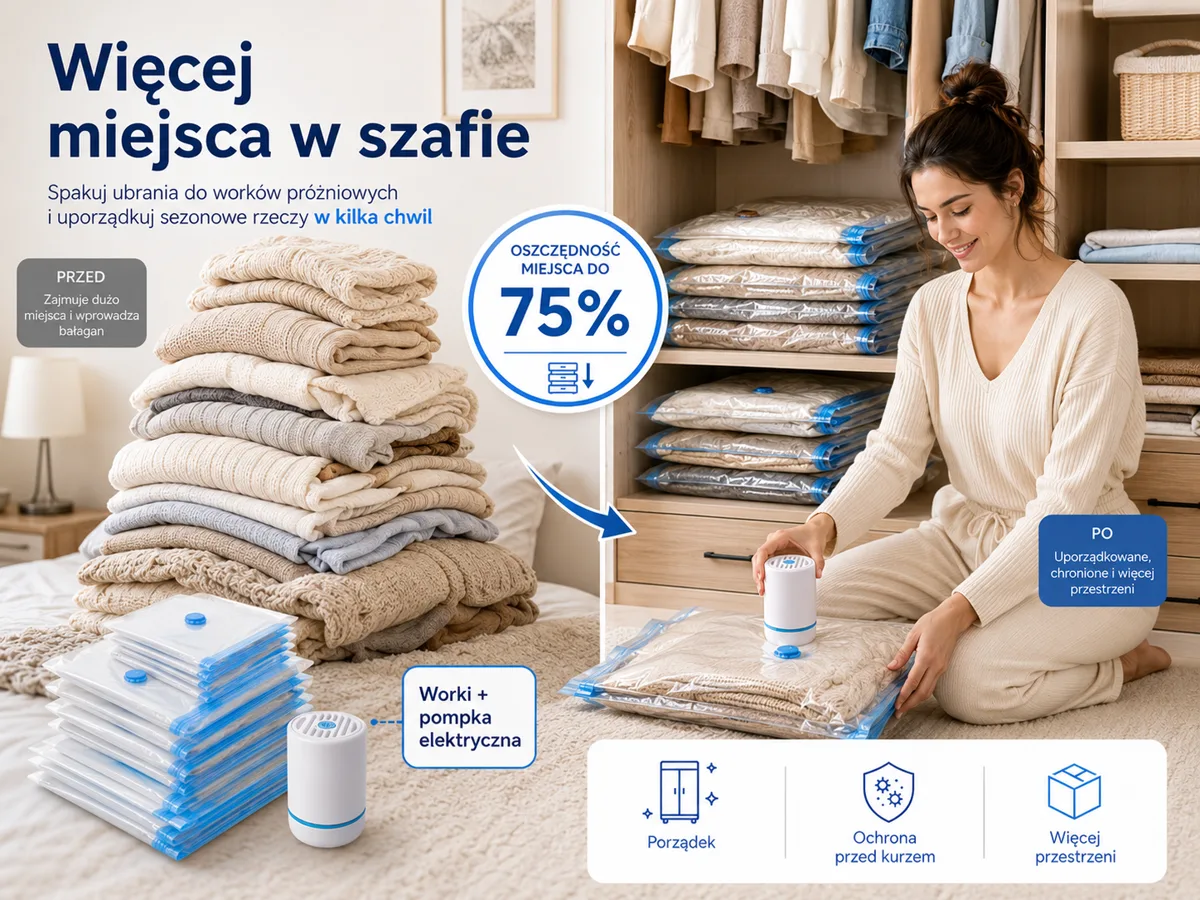 Worki próżniowe Rovento z pompką elektryczną