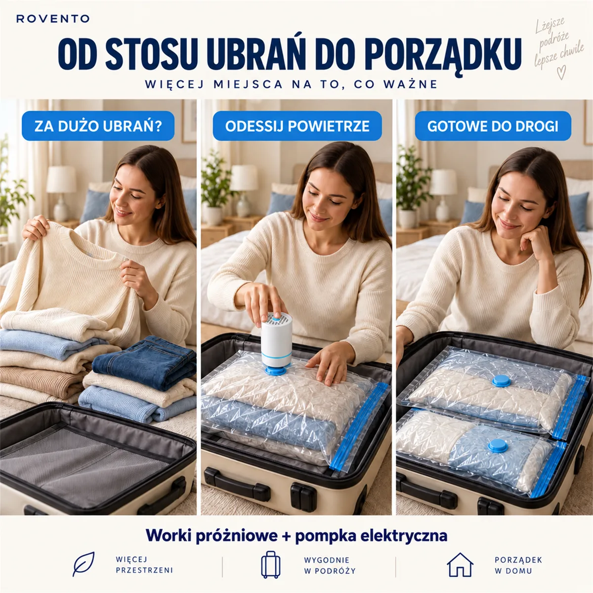 Zastosowanie worków próżniowych: ubrania, pościel, kołdry i koce